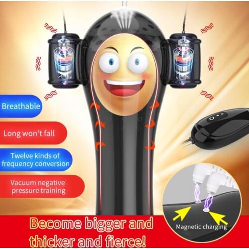 12 Speed Vibration Penis Enlarge Pumps Vacuum Negative Pressure Penis Enhancement Pumps Male Masturbator Penis Glans Trainer