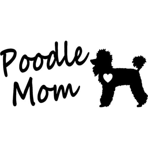 16CM*7.2CM Poodle Mom Dog Sweet And Lovely Automotive Vinyl Sticker Decals Laptop Suitcase Helmet Skateboard Sticker