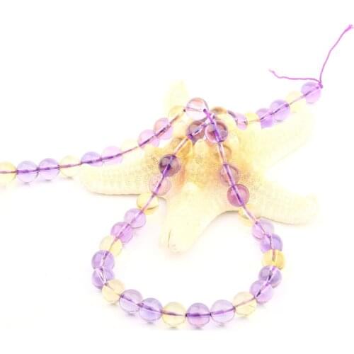 2020 Natural Stone Loose Beads Round Shape amethystd citrined for Jewelry Making DIY Necklace Bracelet Accessorie 6 8 10 mm