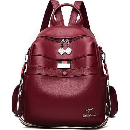 2021 new multifunctional backpack female leather PU casual backpack large capacity student school bag ladies fashion backpack