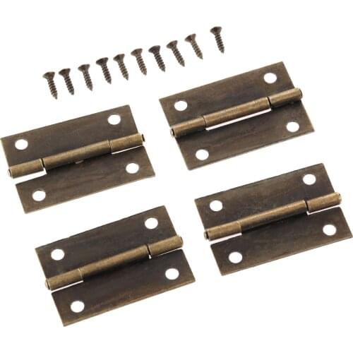 4pcs 38*25mm Hinge 4 holes Cabinet Decorative Jewelry Wooden Box Furniture Accessories Door Hinges
