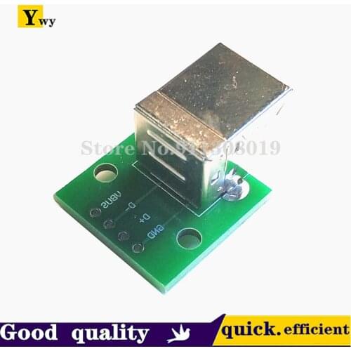 5PCS USB-B Type B printer square mouth seat to DIP small board 2.54MM pitch data cable adapter board