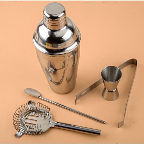 550ML Silver Stainless Steel Cocktail Shaker Mixer Drink Bartender Tools Bar Kit Accessories
