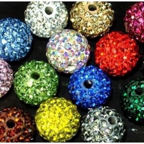 6mm 8mm 10mm 12mm 14mm 100 pcs/lot mixed random Loose CWR22 Bead Bracelet necklace Rhinestone ball hfg3 crystal