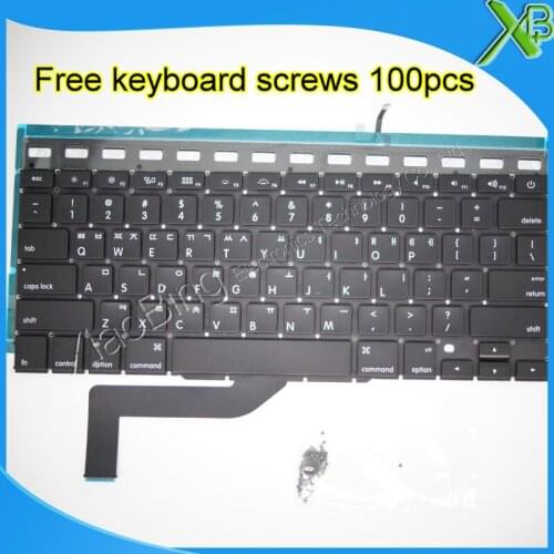 Brand New Korean keyboard+Backlight Backlit+100pcs keyboard screws For MacBook Pro Retina 15.4" A1398 2013-2015 Years
