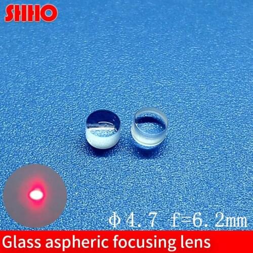 Customizable coated film D-ZK3 glass aspheric focusing lens diameter 4.7mm focal length 6.2mm optical laser lens manufacturer