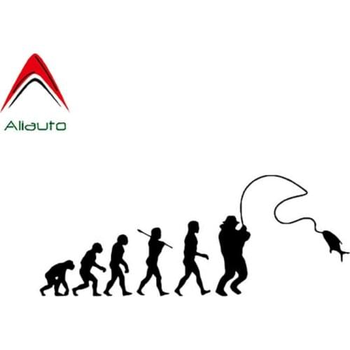 Aliauto Fashion Car Sticker Fishing Evolution Auto Decor Waterproof Vinyl Decal for Gti Vw Golf 5 Nissan Juke Logan JDM,16cm*6cm