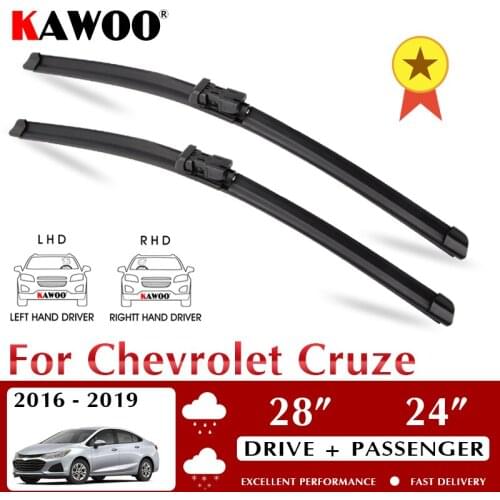 KAWOO Wiper Front Car Wiper Blades For Chevrolet Cruze 2016-2019 Windshield Windscreen Front Window Accessories 28"+24" LHD RHD