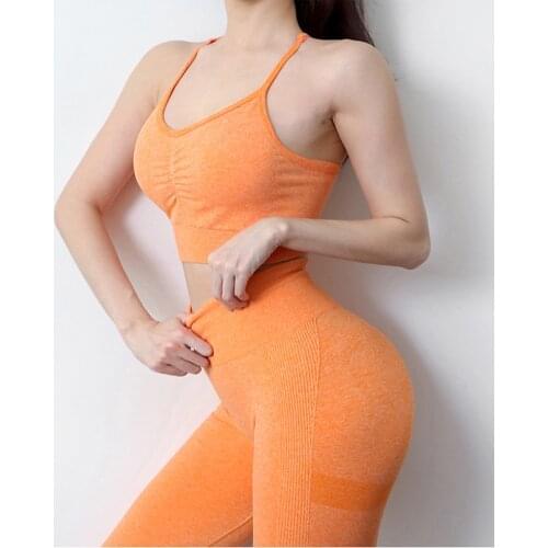 Seamless Yoga Set Women Workout Suit Fitness Sportswear High Waist Leggings Sport Bra Push Up Sports Clothing Gym Active Wear