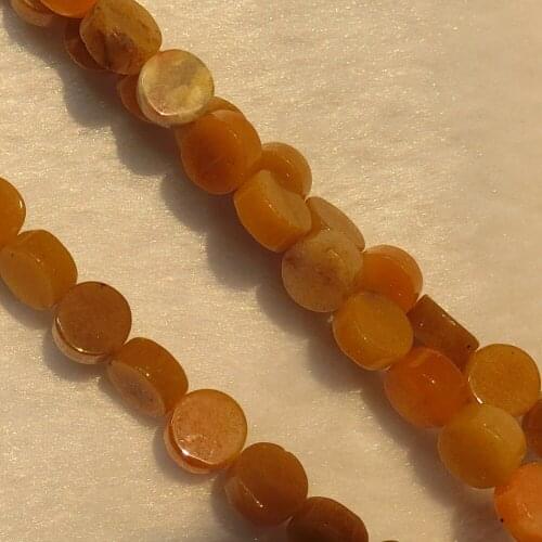 New 80pcs Flat Round Yellow Aventurine Opal Natural Stone Loose Beads Accessories For Jewelry Making DIY Bracelet Necklace Free