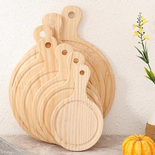 Wooden Pizza Tray Household Baking Plate Steak Plate Bread Cake Round Plate 8 / 9 / 10/12 Inch Pizza Shovel Pizza Cutter