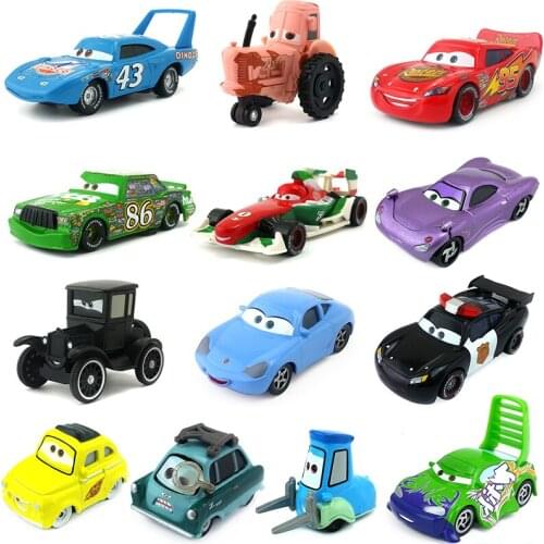 Disney Pixar Cars 2 3 Lightning McQueen Mater King Chick Hicks Francesco Holly 1:55 Diecast Vehicle Metal Alloy Kid Toys Gift