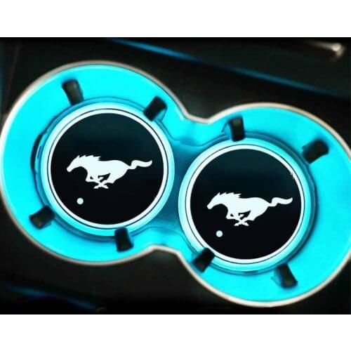 For Ford Mustang Universal Big Size Mustang Shelby GT Sticker Accessories LED Car Multicolor Atmosphere Light Water Coaster