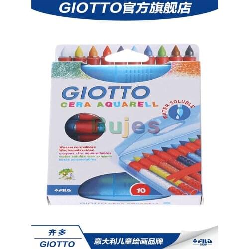 GIOTTO Cera Aquarell,Childrens 10-color Plastic Water-soluble Crayon Pen Holder, Washable,overlay Colors, Colorful and Bright