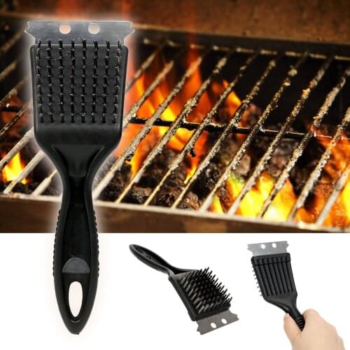 HOOMIN Outdoor Home BBQ Accessories Wire Bristles Cleaning Brushes BBQ Cleaning Tools Barbecue Grill Brush Cooking Tools