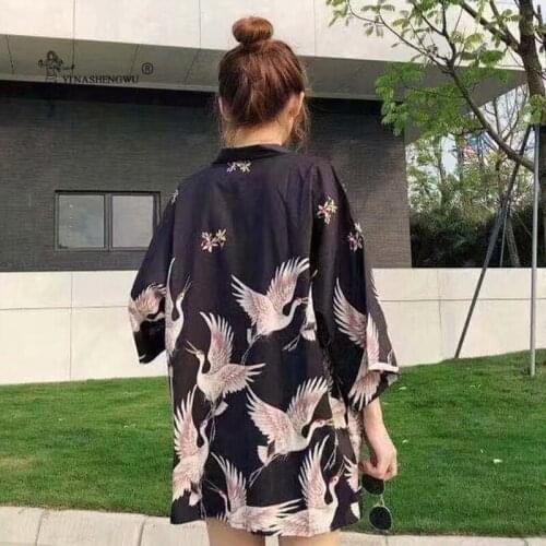 Japanese Style Kimono Yukata Female Kimono Cardigan Fashion Blouse Women Cardigan Haori Traditional Couple New Style Streetwear
