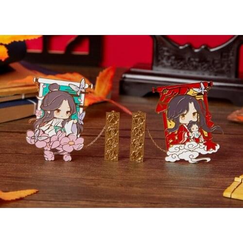Chinese Style Anime Tian Guan Ci Fu Hua Cheng Xie Lian Metal Bookmark Antiquity Gift Classic Tassels Bookmarks Creative Birthday