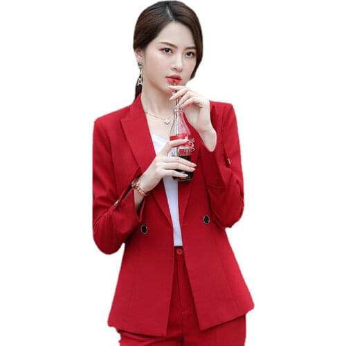 White Black Red female Elegant Womens Pants Suits Sets ladies women trouser jacket dress blazer suits set 2 pieces costume