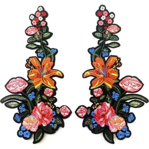 Red water soluble embroidery flower Applique Sewing Patchwork Embroidered flower Patches Accessories