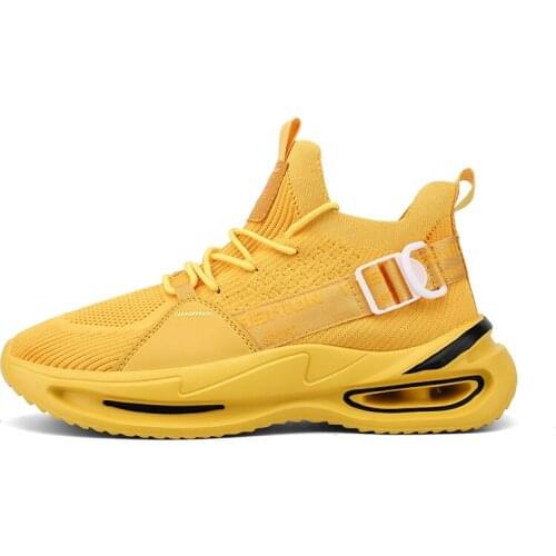 Chunky Mens Shoes Sneakers Autumn Mesh Breathable Yellow Casual Sports Shoes 2021 New Tenis for Adult Zapatillas Hombre Male