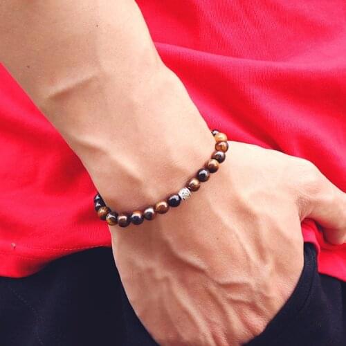 Minimalist Natural Stone Bracelet Homme Student Vintage Sanskrit Turkish Braslet Lava Lapis Lazuli Braclet Tiger eye Brazalete