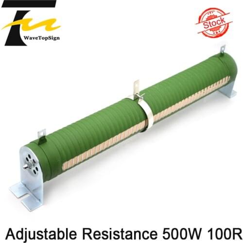 WaveTopSign High-power Tube Type Wire Wound Resistors 500W 100R Resistance Range Adjustable