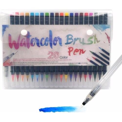 20 colors advanced painting soft brush watercolor marker ink pen creative calligraphy pens drawing sketch artists