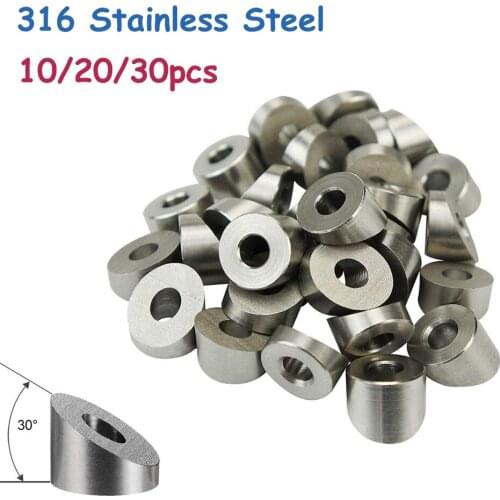 316 Stainless Steel Cable Railing Kit 30 Degree Beveled Washer For Home or Garden Improvement Parts Fitting 1/8 Inch Wire Rope