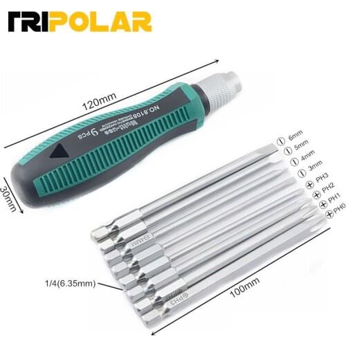 Precision Screwdriver Set 9Pcs/set Phillips / Slotte Multitool Screwdrivers With Magnetic Repair Hand Tools