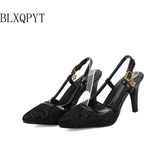 BLXQPYT New Fashion Plus Big Size 32-48 shoes woman sandals summer Pointed Toe high heels wedding party women shoes pumps 228