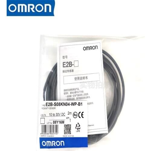New and genuine Omron Cylindrical Proximity Sensor E2B series E2B-S08 M8 pre-wired unshield PNP E2B-S08KN02-WP-B1 2M