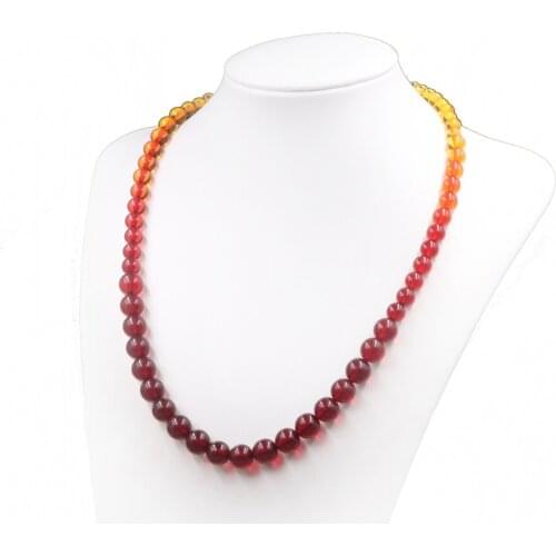 Unique Personality Gradient Tower Chain Female faux Resin Ambers Beads Strand Short Necklaces for Women Children Jewelry B344