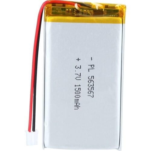 Mejuew 3.7V 1500mAh 563567 Rechargeable Lipo Battery with JST Connector