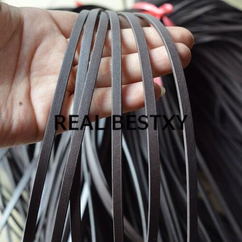 REAL BESTXY 5m/lot 5*2mm brown flat leather strips cords for bracelets making leather flat straps strings DIY jewelry making