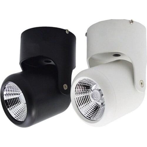 Holofote de led para teto com ajuste de superfície,10W 12W 15W 18W,cob AC85-265V iluminação regulável e rotativa