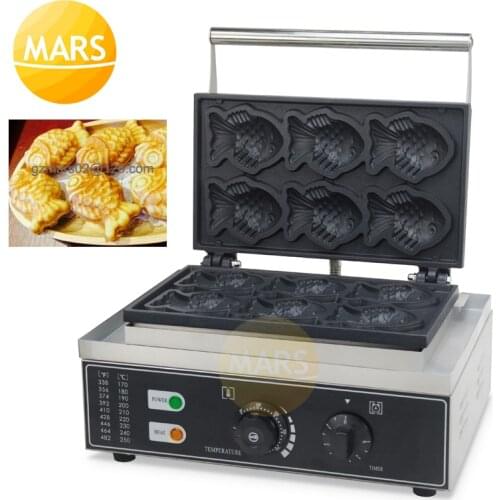 Commercial Electric Taiyaki Maker Fish Shape Waffle Iron Machine Non Stick Taiyaki Pan Plate Bubble Cake Oven 220V 110V