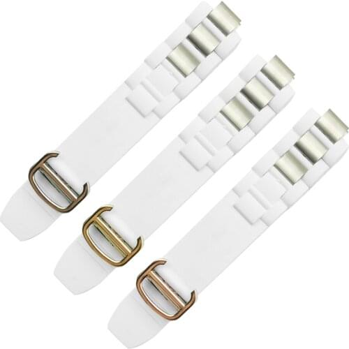 20mm x 10mm Silicone Strap Watch Band For Chronoscaph Autoscaph 21 Band Black White And Folding Clasp