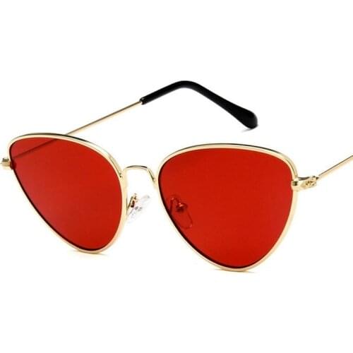 2021 New Retro Fashion Metal Cats Eye Sunglasses Womens Triangle Personality Ocean Piece Sexy Fashion Glasses