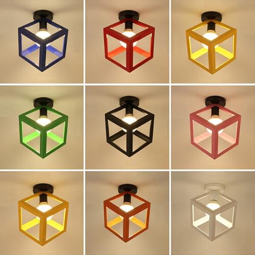 Modern Minimalism Ceiling Light Shade Rectangle Retro LED Ceiling Lamp Home Living Room Bedroom Decor Lights Lighting Fixture