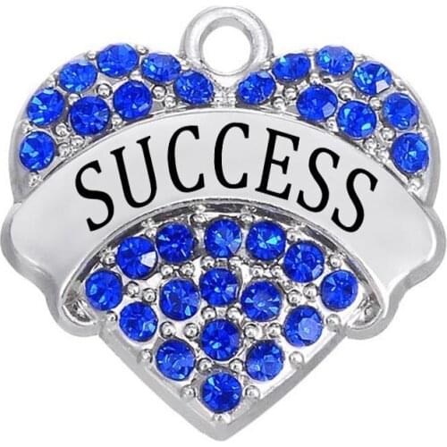 Zinc Alloy Rhodium Plating DIY Jewelry Making Accessories Rhinestone Crystal Heart Letters Survivor Charms