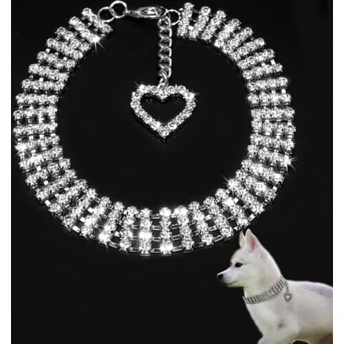 Rhinestones Pet Dog Collar Alloy Diamond Puppy Accessories Collar for Small Pet Collar Dog Dogs Cats Pets Chain