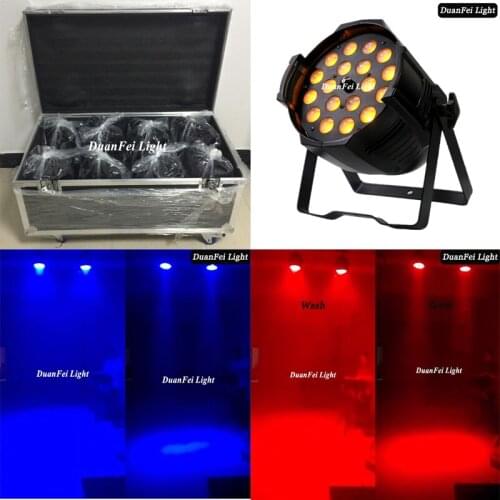 With flight case 8pcs/lot led light zoom led par can 18x15W rgbwa led wash indoor led par