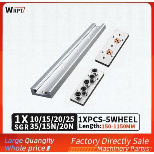 Built-in dual-axis linear guide 1PCSGR + 1PCSGB-5 wheel slide rail guide woodworking slider high precision, L = 150MM - 1150MM