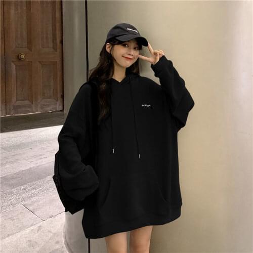 2021 Spring and Autumn Plus Size Thin Hooded Embroidered Sweater Womens All-match Thin Loose Sweater with Jacket