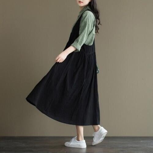 Plus Size 5XL/6XL Preppy Style Spring Summer Women Dress Cotton Linen Dress,V-neck Big Size Loose Casual Full Dress Vestidos