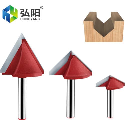 1pcs 6mm 3D V Engraving Tool CNC End Milling Cutter Woodworking Tungsten Steel Chamfering Cutter Trimming Cutter Drill Bit Tool