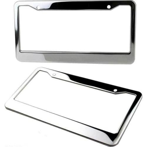 1pcs of stainless steel silver metal car license plate frame label cover screw cap