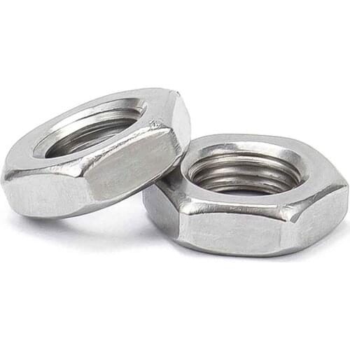 2/25pcs 304/316 A2-70 A4-80 Stainless Steel Flat Hex Hexagon Thin Nut M2 M2.5 M3 M4 M5 M6 M8 M10M12M14M16 Jam Nut GB6172 DIN439