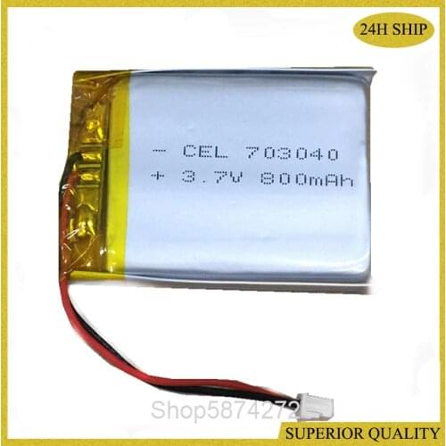 703040 800mah Lithium Polymer Rechargeable Battery For MP3 MP4 MP5 GPS Smart Phone DVD LED Lamps Bluetooth