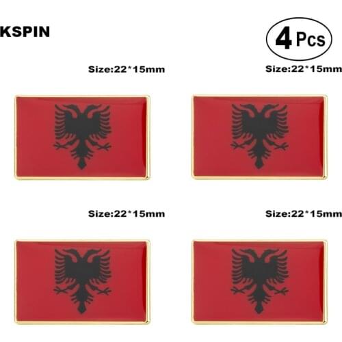 Albania Flag Pin Lapel Pin Badge Brooch Icons 4pcs